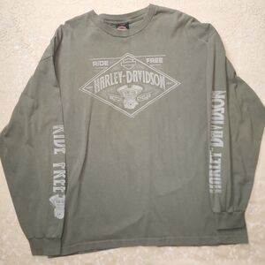 Harley-Davidson Olive Green Long Sleeve Shirt